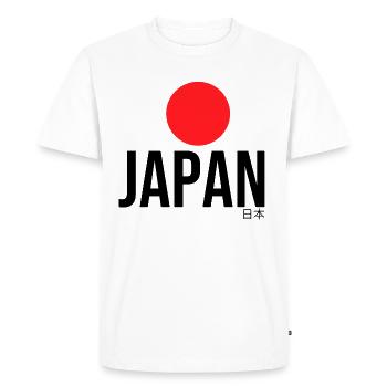 Japan flag and black text red kanji design - Men's Premium Organic T-Shirt - white - Front - Nico (187cm)