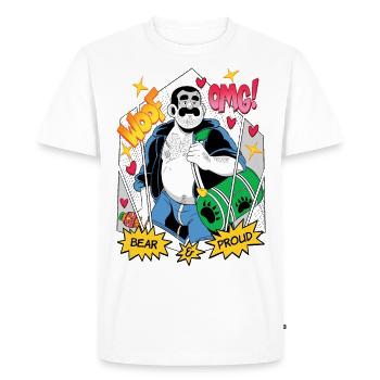 Bear & Proud - Men's Premium Organic T-Shirt - white - Front - Nico (187cm)