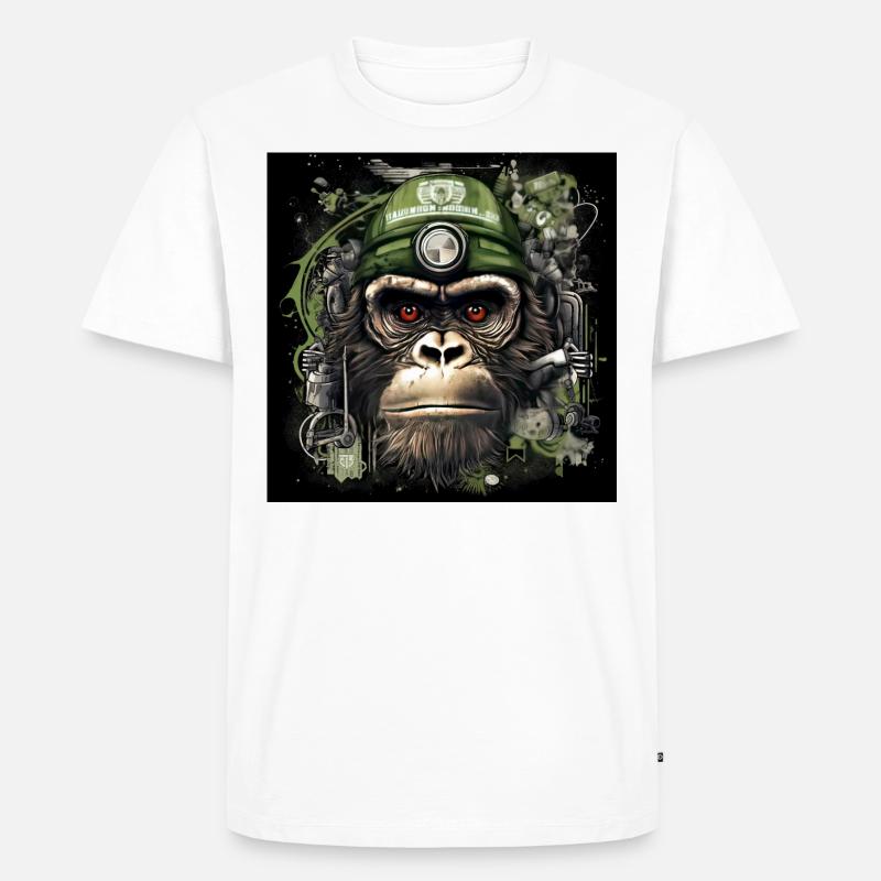 LittleMonkey Georg - Männer Premium Bio T-Shirt - Weiß