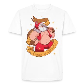 Xmas is Coming - Men's Premium Organic T-Shirt - white - Front - Nico (187cm)