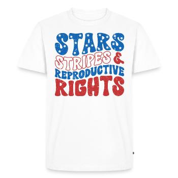 Rayures d’étoiles et droits reproductifs 4 juillet - T-shirt Premium bio Homme - blanc - Devant - Nico (187cm)