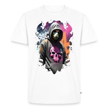 Bad Street 1 - Men's Premium Organic T-Shirt - white - Front - Nico (187cm)