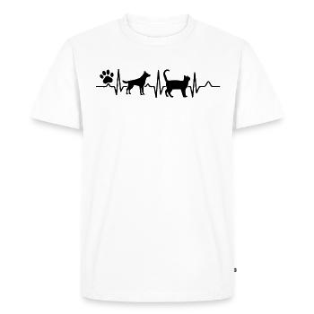 Vet Tech Heartbeat Veterinary Technician - Men's Premium Organic T-Shirt - white - Front - Nico (187cm)