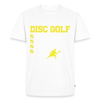 Comment jouer Disc Golf Funny Disc Golf Player - T-shirt Premium bio Homme - blanc - Devant - Nico (187cm)