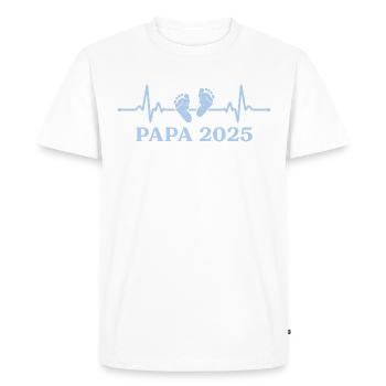 Werdender Papa 2025 Babyparty Geschlecht verkünden - Männer Premium Bio T-Shirt - Weiß - Vorne - Nico (187cm)