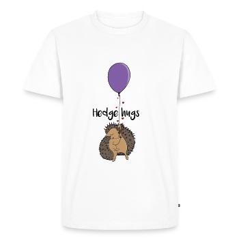 Hedge hugs Hérisson Amour Câlin ballon - T-shirt Premium bio Homme - blanc - Devant - Nico (187cm)