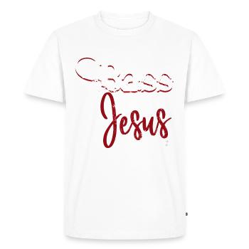 Je joue de la basse pour Jésus Christian Guitare Basse - T-shirt Premium bio Homme - blanc - Devant - Nico (187cm)