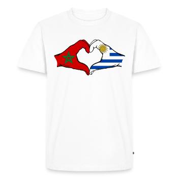 Drapeau du Maroc Uruguay Aiguilles Forme Coeur - T-shirt Premium bio Homme - blanc - Devant - Nico (187cm)