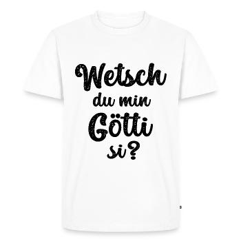 Götti demande aux parrains de demander à la Suisse Lichtenstei - T-shirt Premium bio Homme - blanc - Devant - Nico (187cm)