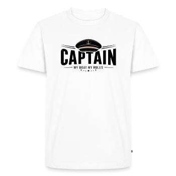 Captain Captain - My Boat My Rules Quote - Men's Premium Organic T-Shirt - white - Front - Nico (187cm)