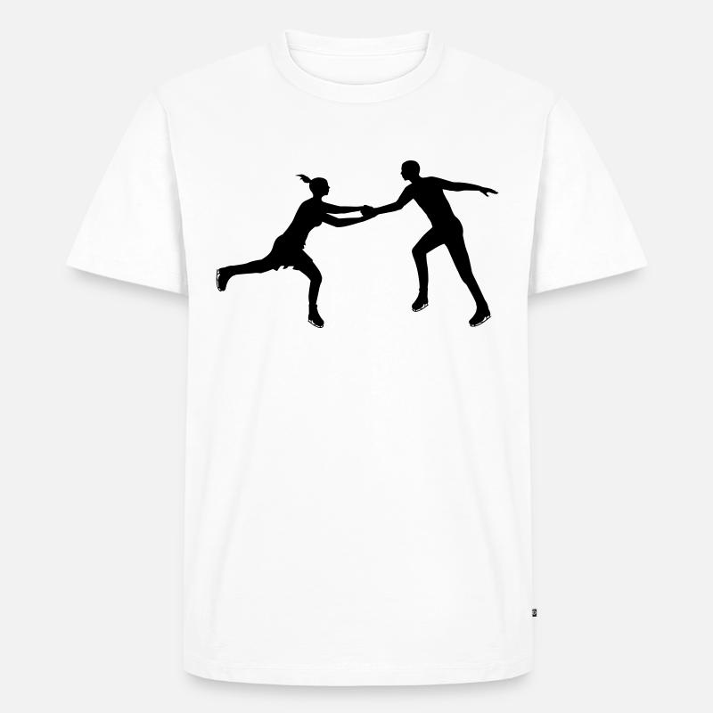 Eiskunstlauf Paar im Einklang - Männer Premium Bio T-Shirt - Weiß