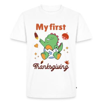 Mon premier Thanksgiving - T-shirt Premium bio Homme - blanc - Devant - Nico (187cm)