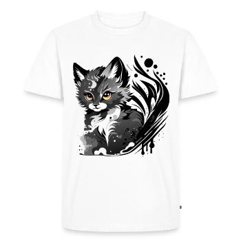 chaton coquin - T-shirt Premium bio Homme - blanc - Devant - Nico (187cm)