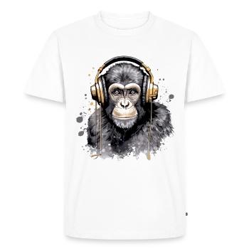 Kili the audiophile monkey - Men's Premium Organic T-Shirt - white - Front - Nico (187cm)