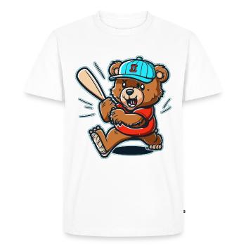 Batteur d’ours - T-shirt Premium bio Homme - blanc - Devant - Nico (187cm)