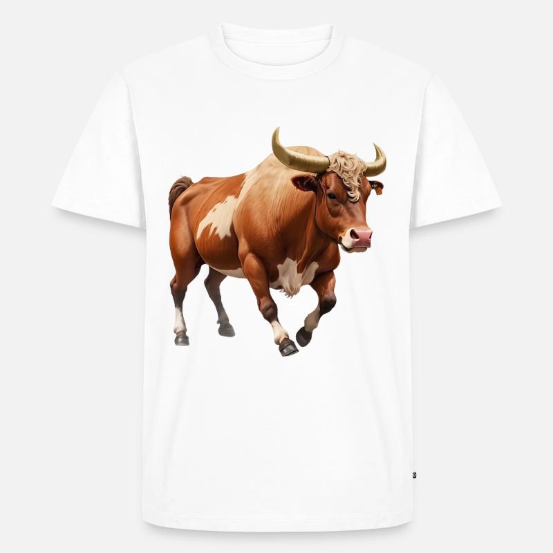 Stier - Männer Premium Bio T-Shirt - Weiß