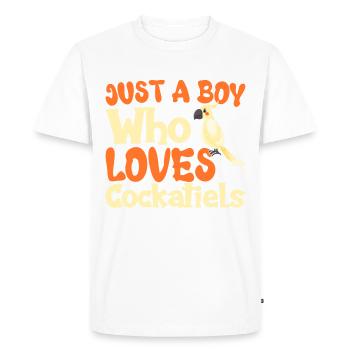 Juste un garçon qui aime Cockatiels Cockatoo Parrot - T-shirt Premium bio Homme - blanc - Devant - Nico (187cm)