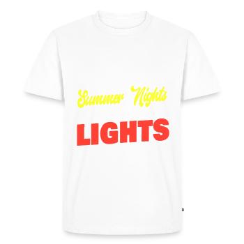 Nuits d’été et lumières de piste de terre course sur piste - T-shirt Premium bio Homme - blanc - Devant - Nico (187cm)