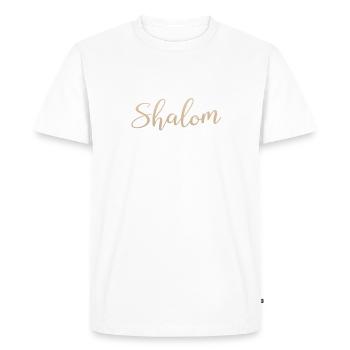 Conception chrétienne avec le mot hébreu 'Shalom' et - T-shirt Premium bio Homme - blanc - Devant - Nico (187cm)