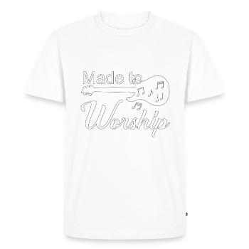 Conception chrétienne faite pour adorer - T-shirt Premium bio Homme - blanc - Devant - Nico (187cm)