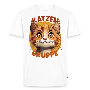 Cartoon Katzengruppe Kindergarten Gruppentier - Männer Premium Bio T-Shirt - Weiß - Vorne - Nico (187cm)