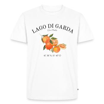 Lac de Garde - Vacances - Italie - Lago di Garda - T-shirt Premium bio Homme - blanc - Devant - Nico (187cm)