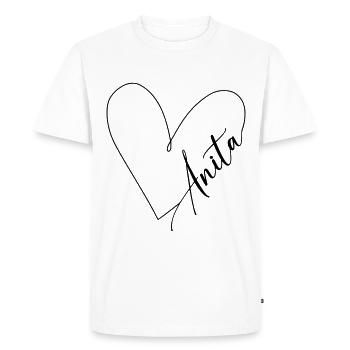 Anita Nom Ligne de coeur - T-shirt Premium bio Homme - blanc - Devant - Nico (187cm)