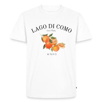Lac de Côme - Vacances - Italie - Lago di Côme - Voyage - T-shirt Premium bio Homme - blanc - Devant - Nico (187cm)