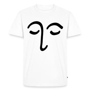 Face Drawing Head Eye Gift - Men's Premium Organic T-Shirt - white - Front - Nico (187cm)