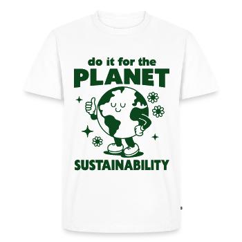 Coup de pouce à la planète - T-shirt Premium bio Homme - blanc - Devant - Nico (187cm)