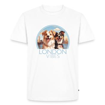 London Vibes Angleterre Mignons Chiens Amoureux des chiens - T-shirt Premium bio Homme - blanc - Devant - Nico (187cm)