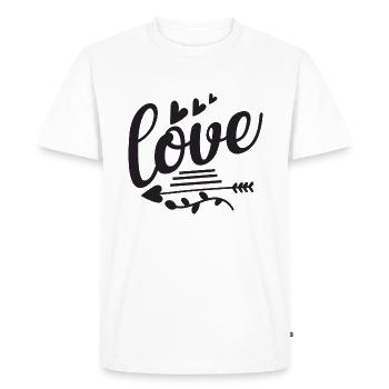 L’amour avec des flèches et des cœurs - T-shirt Premium bio Homme - blanc - Devant - Nico (187cm)