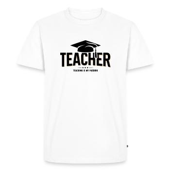 Teacher Teacher School Profession - Men's Premium Organic T-Shirt - white - Front - Nico (187cm)