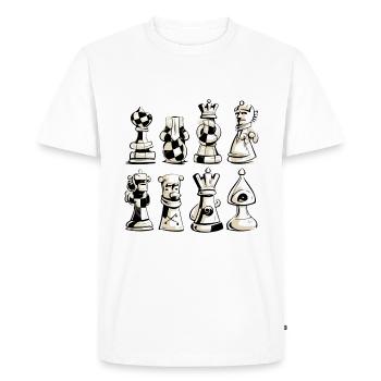 Pièces d échecs n°4 - T-shirt Premium bio Homme - blanc - Devant - Nico (187cm)