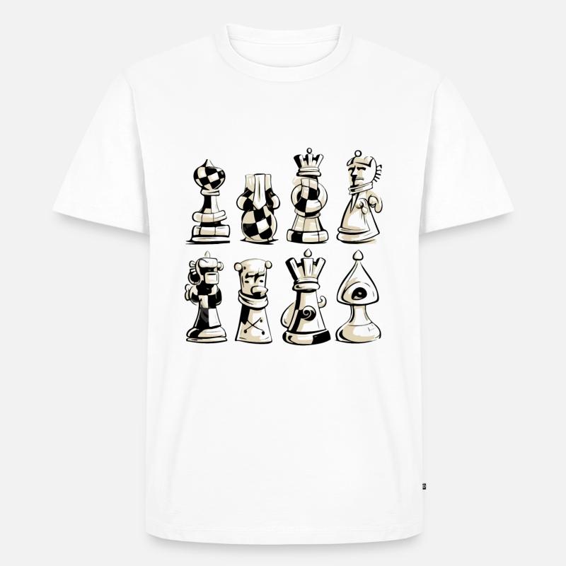 Schachfiguren Nr. 4 - Männer Premium Bio T-Shirt - Weiß
