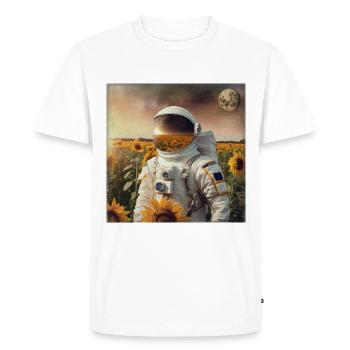 Astronaute avec des tournesols - T-shirt Premium bio Homme - blanc - Devant - Nico (187cm)