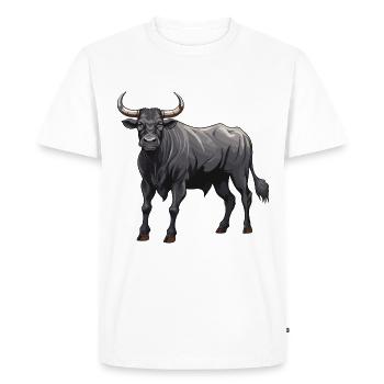 Taureau Taureau - T-shirt Premium bio Homme - blanc - Devant - Nico (187cm)