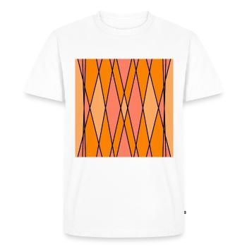 Pêche, rose et orange, abricot - T-shirt Premium bio Homme - blanc - Devant - Nico (187cm)