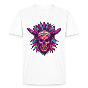 Crâne indien - T-shirt Premium bio Homme - blanc - Devant - Nico (187cm)