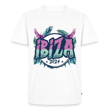 Vacances Ibiza 2024 - T-shirt Premium bio Homme - blanc - Devant - Nico (187cm)