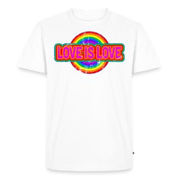 love is love pride equality love - Men's Premium Organic T-Shirt - white - Front - Nico (187cm)