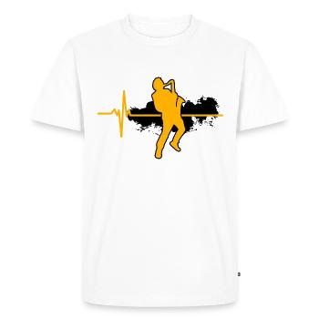 Trompete Herzschlag - Fun Trompete Design - Männer Premium Bio T-Shirt - Weiß - Vorne - Nico (187cm)