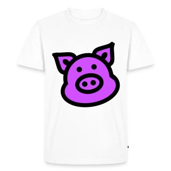Cochon Animal Rose - T-shirt Premium bio Homme - blanc - Devant - Nico (187cm)