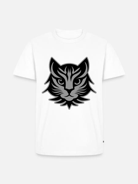 Cat Portrait Head - Men's Premium Organic T-Shirt - white