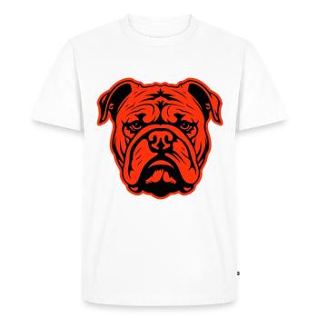 Tête de chien bouledogue - T-shirt Premium bio Homme - blanc - Devant - Nico (187cm)