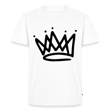 Emoji crown crowns sketch black - Men's Premium Organic T-Shirt - white - Front - Nico (187cm)