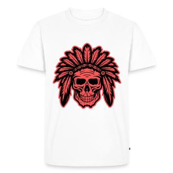 Apache Indian Chief Skull - Men's Premium Organic T-Shirt - white - Front - Nico (187cm)