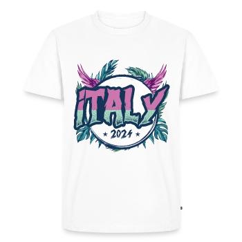 Vacances Italie 2024 - T-shirt Premium bio Homme - blanc - Devant - Nico (187cm)
