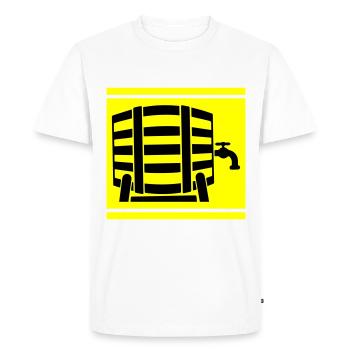Bière en fût de bière - T-shirt Premium bio Homme - blanc - Devant - Nico (187cm)