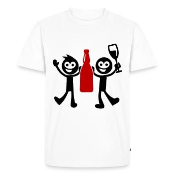 Enterrement de vie de garçon bonhomme allumette - T-shirt Premium bio Homme - blanc - Devant - Nico (187cm)